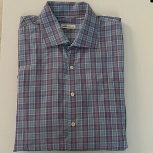 Peter Millar Plaid Long Sleeve Plaid Multicolor Men’s Dress Shirt Size XXL